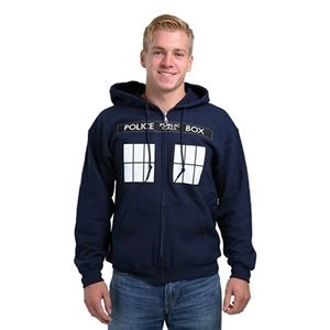 Ripple Junction Doctor Who TARDIS Zip Hoodie Navy